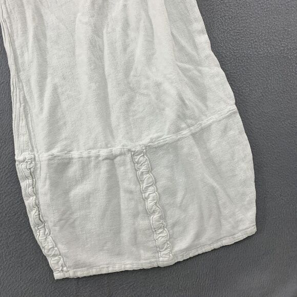 Oh My Gauze Pants Womens 3 White Wide Leg Ankle Ruffle Hem Boho Elastic Waist - Picture 4 of 16